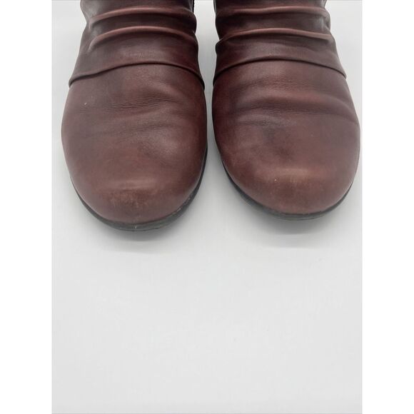 Earth Pegasus Ankle Boot Women's 7B Merlot Red Leather Comfort Side Zip - Picture 6 of 11